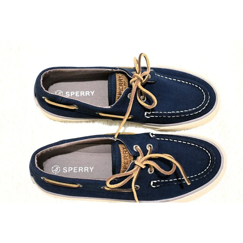 Sperry Bahama II Canvas Nautical Unisex Boat Shoe STS25537 - Men's 7.5 M